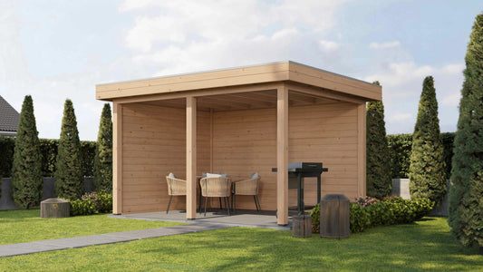 Lugarde Select Gazebo Lenham 388x300cm 28mm - flatroof - Untreated