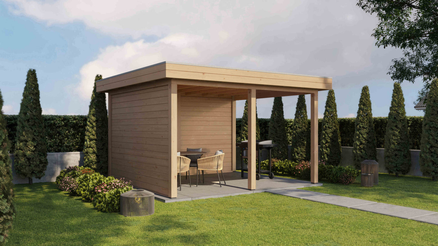 Lugarde Select Gazebo Horsham 388x350cm 28mm - flatroof - Untreated