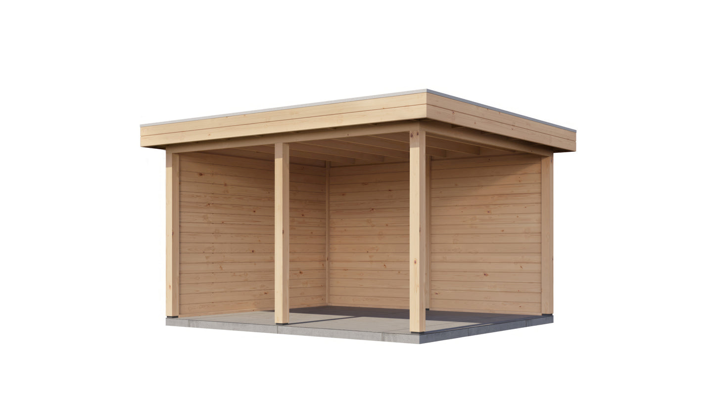 Lugarde Select Gazebo Horsham 388x350cm 28mm - flatroof - Untreated