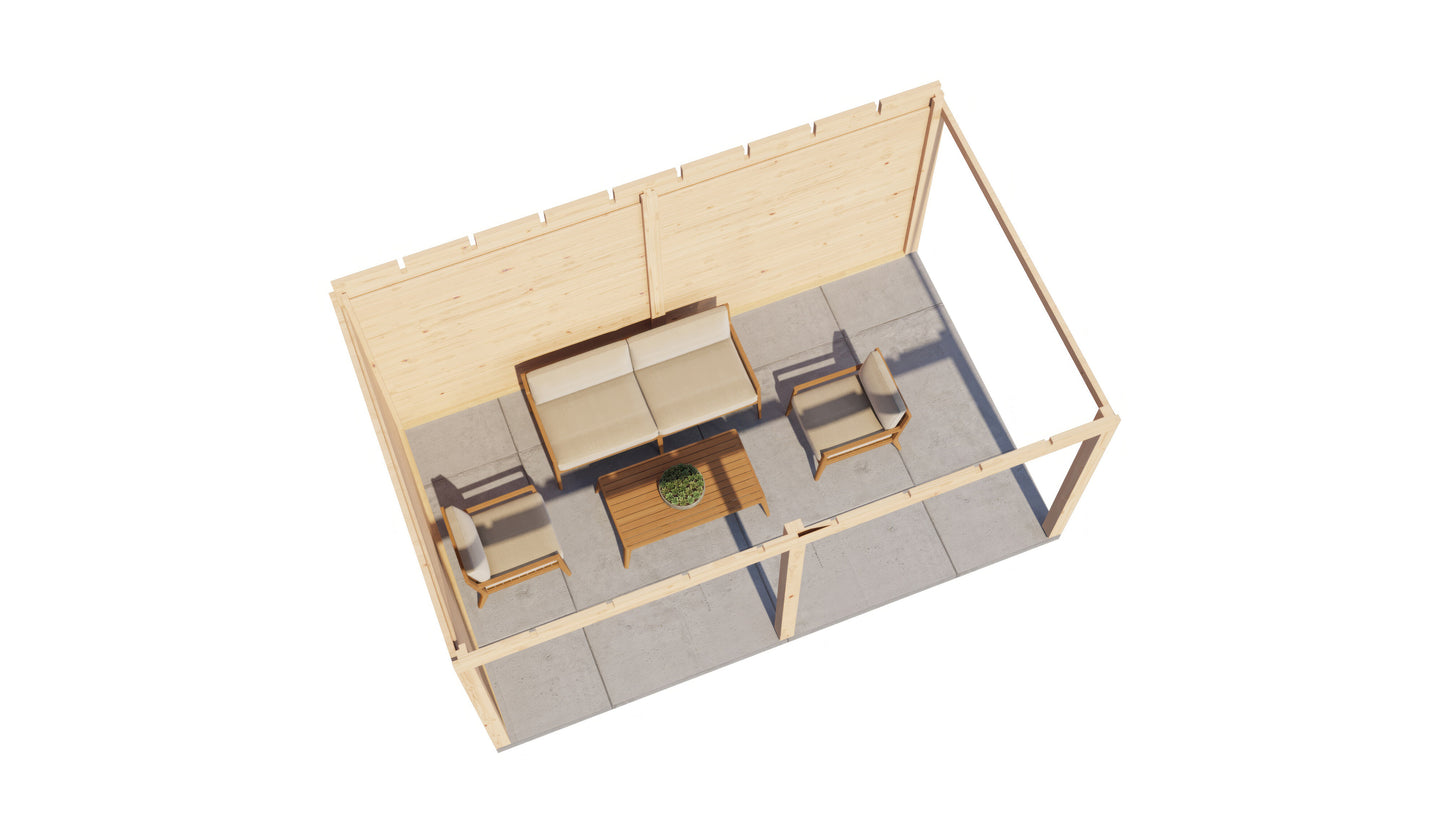 Lugarde Select Gazebo Dorchester 488x300cm 28mm - flatroof - Untreated
