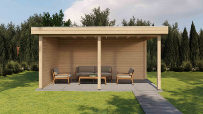 Lugarde Select Gazebo Dorchester 488x300cm 28mm - flatroof - Untreated