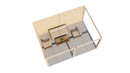 Lugarde Select Gazebo Christchurch 488x350cm 28mm - flatroof - Untreated
