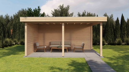 Lugarde Select Gazebo Christchurch 488x350cm 28mm - flatroof - Untreated