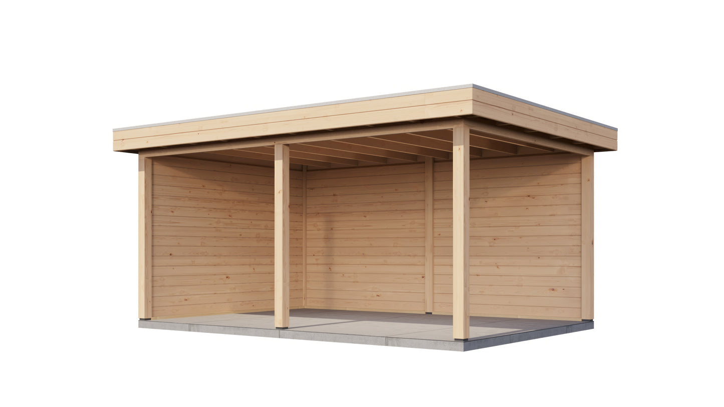 Lugarde Select Gazebo Christchurch 488x350cm 28mm - flatroof - Untreated