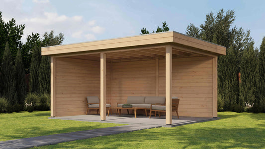 Lugarde Select Gazebo Christchurch 488x350cm 28mm - flatroof - Untreated