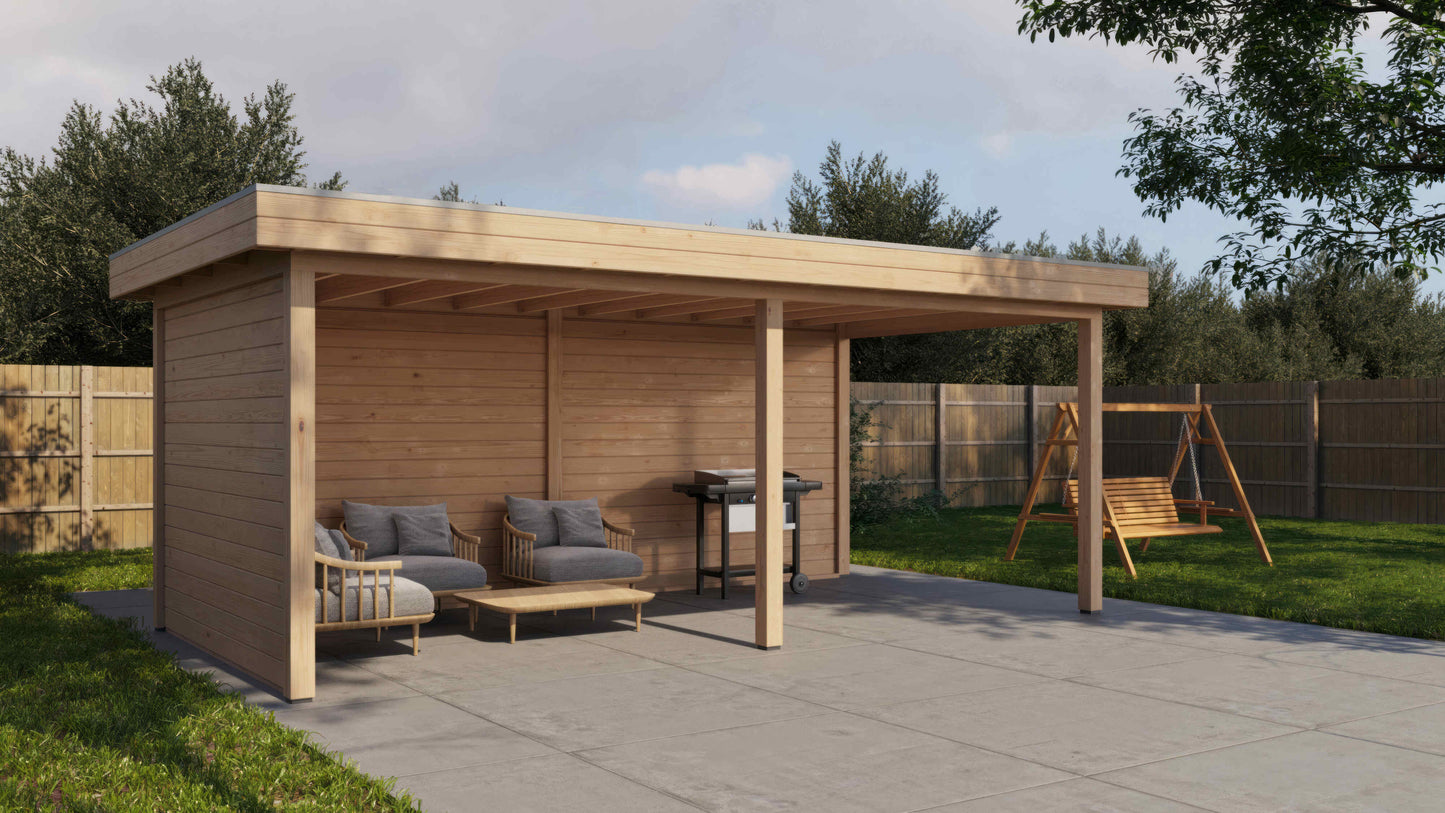 Lugarde Select Gazebo Grimsby 588x300cm 28mm - flatroof - Untreated