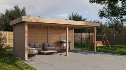 Lugarde Select Gazebo Grimsby 588x300cm 28mm - flatroof - Untreated