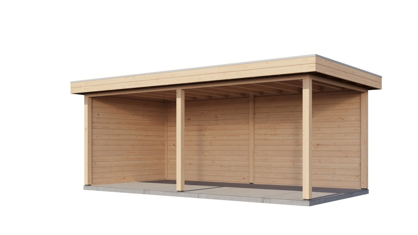 Lugarde Select Gazebo Grimsby 588x300cm 28mm - flatroof - Untreated