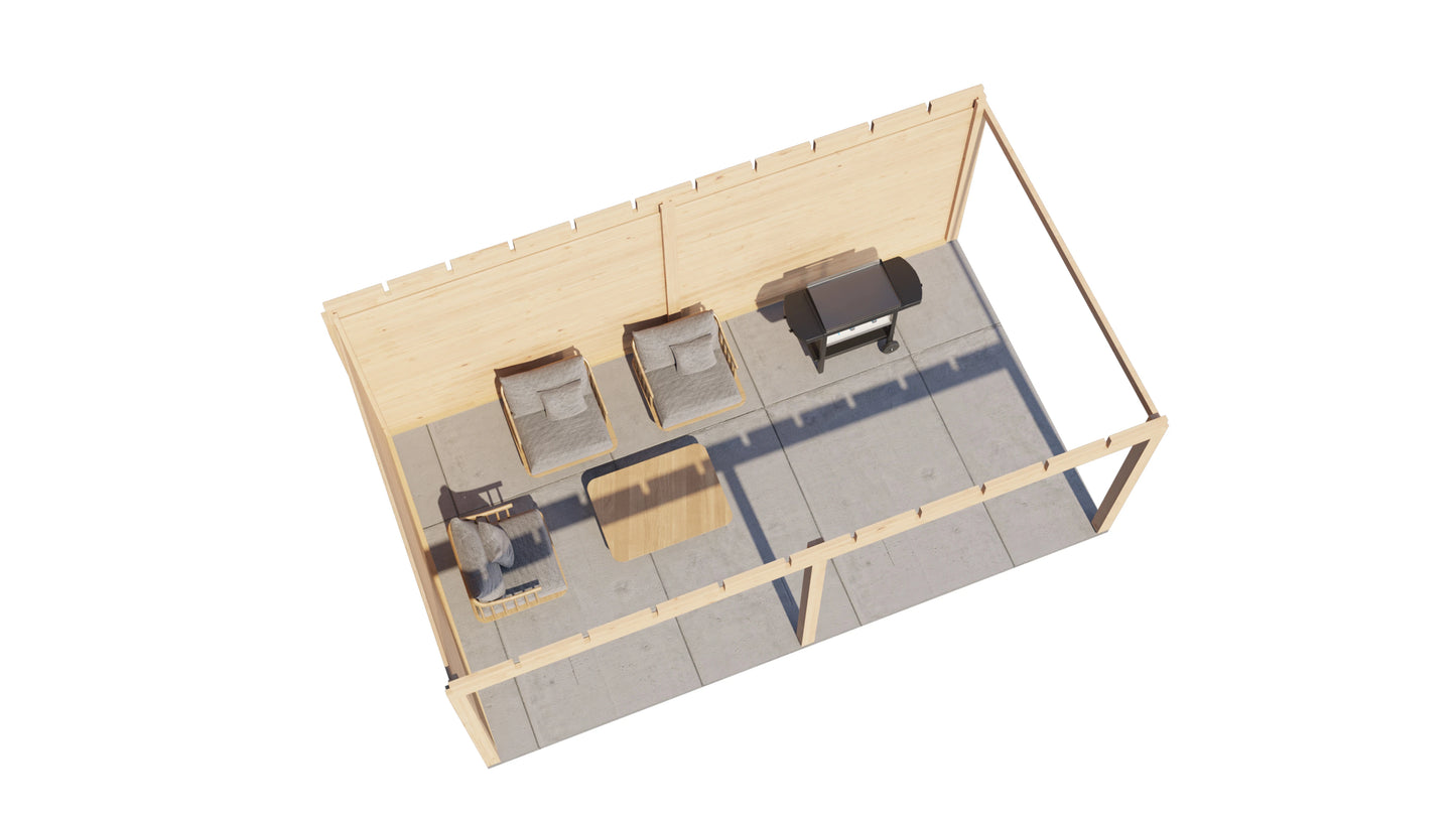 Lugarde Select Gazebo Reading 588x350cm 28mm - flatroof - Untreated