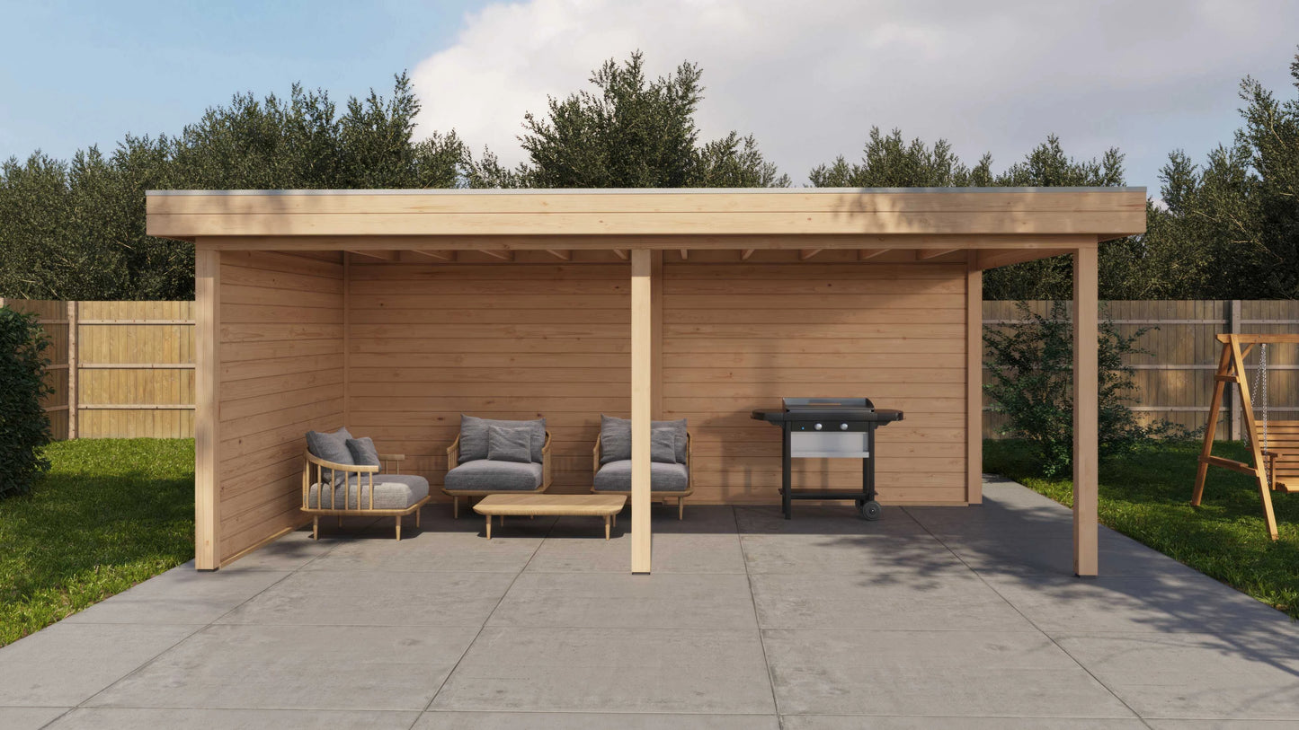 Lugarde Select Gazebo Reading 588x350cm 28mm - flatroof - Untreated