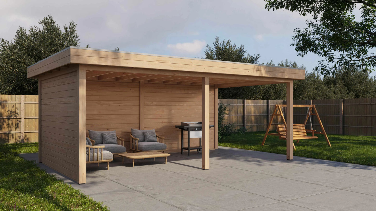 Lugarde Select Gazebo Reading 588x350cm 28mm - flatroof - Untreated