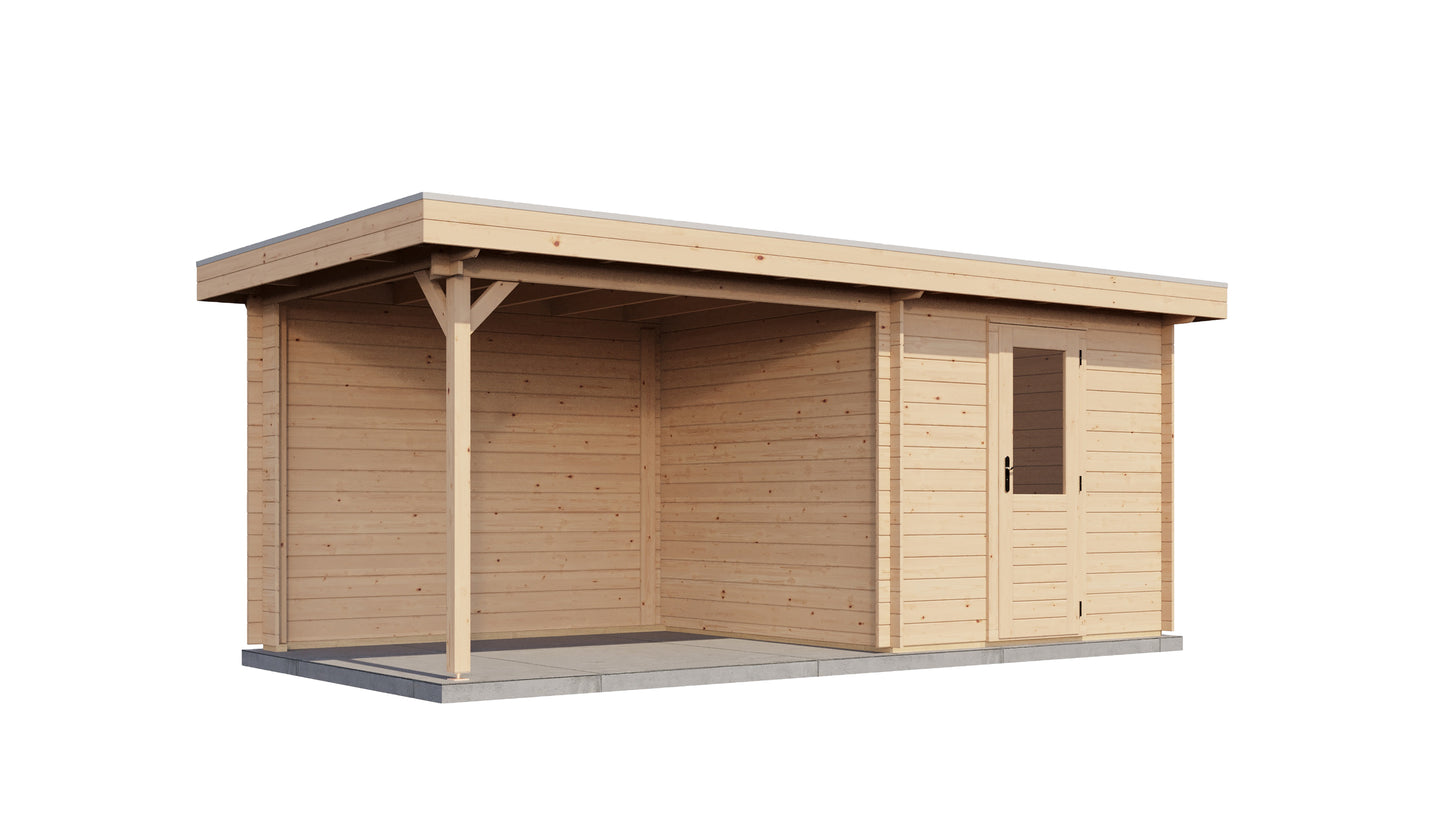 Lugarde Select Log Cabin with veranda Cotswold 250x250cm + 300cm - Untreated