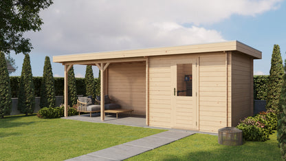 Lugarde Select Log Cabin with veranda Severn 250x250cm + 400cm - Untreated
