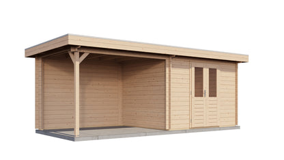 Lugarde Select Log Cabin with veranda Cornwall 300x250cm + 300cm - Untreated