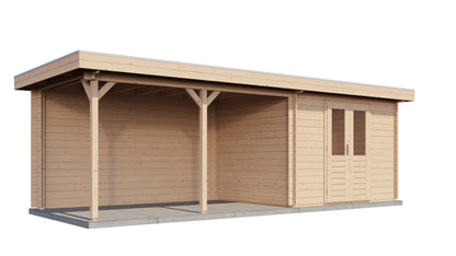 Lugarde Select Log Cabin with veranda Norfolk 300x250cm + 400cm - Untreated