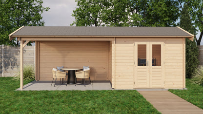 Lugarde Select Log Cabin with veranda Devon 300x250cm + 400cm - Untreated