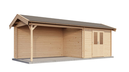 Lugarde Select Log Cabin with veranda Devon 300x250cm + 400cm - Untreated