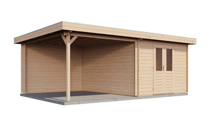 Lugarde Select Log Cabin with veranda Oxford 300x400cm + 300cm - Untreated