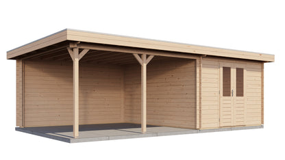 Lugarde Select Log Cabin with veranda Cambridge 300x400cm + 400cm - Untreated