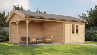 Lugarde Select Log Cabin with veranda Westminster 300x400cm + 400cm - Untreated