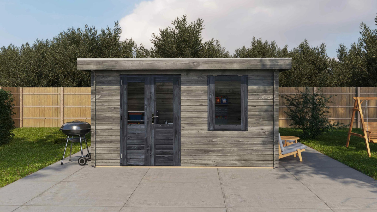 Lugarde Select Log Cabin Stonehenge 400x200cm - Pressure treated Grey