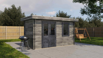 Lugarde Select Log Cabin Stonehenge 400x200cm - Pressure treated Grey