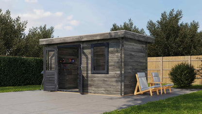 Lugarde Select Log Cabin Stonehenge 400x200cm - Pressure treated Grey