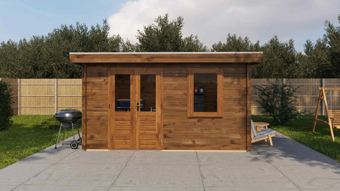Lugarde Select Log Cabin Windsor 400x250cm - Pressure treated Brown