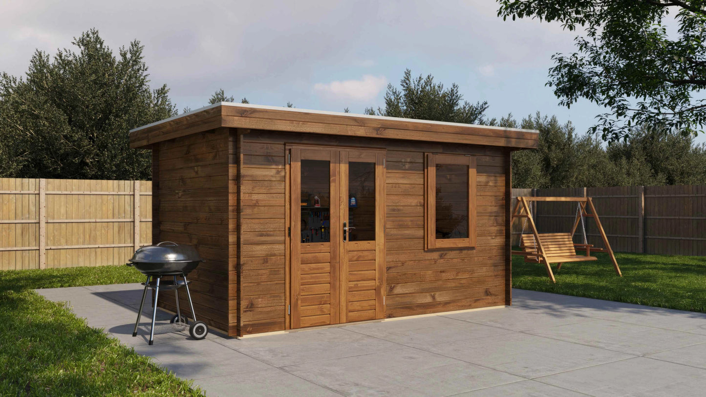 Lugarde Select Log Cabin Windsor 400x250cm - Pressure treated Brown