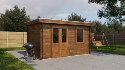 Lugarde Select Log Cabin Windsor 400x250cm - Pressure treated Brown