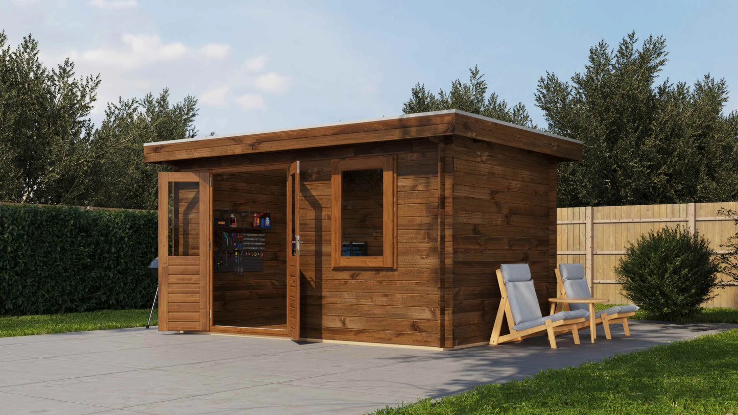 Lugarde Select Log Cabin Windsor 400x250cm - Pressure treated Brown