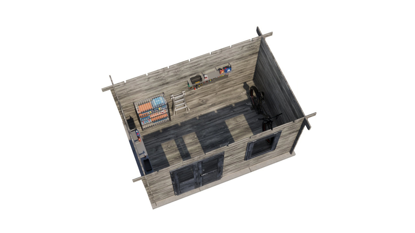 Lugarde Select Log Cabin Windsor 400x250cm - Pressure treated Grey