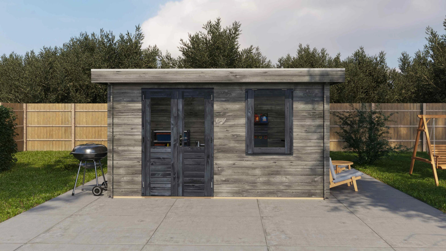 Lugarde Select Log Cabin Windsor 400x250cm - Pressure treated Grey