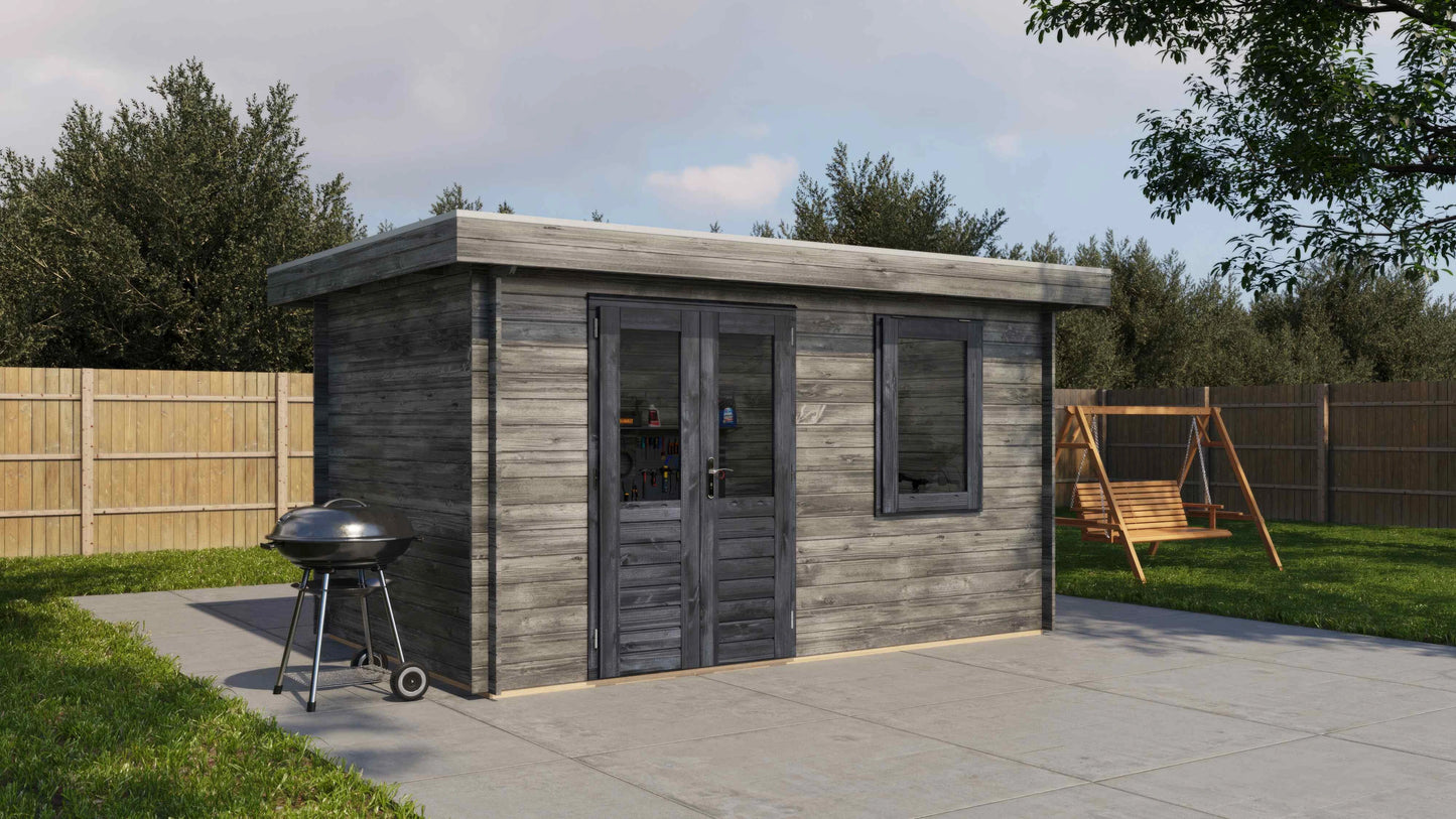 Lugarde Select Log Cabin Windsor 400x250cm - Pressure treated Grey