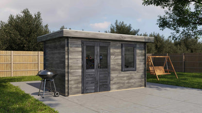 Lugarde Select Log Cabin Windsor 400x250cm - Pressure treated Grey