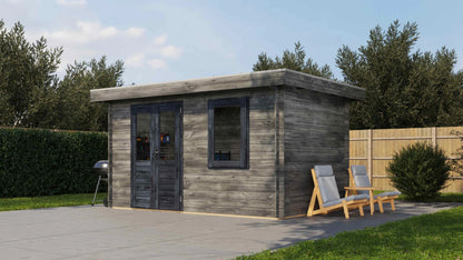 Lugarde Select Log Cabin Windsor 400x250cm - Pressure treated Grey