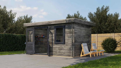 Lugarde Select Log Cabin Windsor 400x250cm - Pressure treated Grey