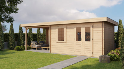 Lugarde Select Log Cabin with veranda Firth of Forth 400x300cm + 300cm - Untreated