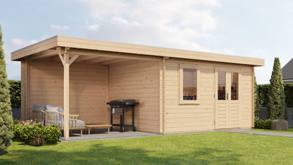Lugarde Select Log Cabin with veranda Firth of Forth 400x300cm + 300cm - Untreated