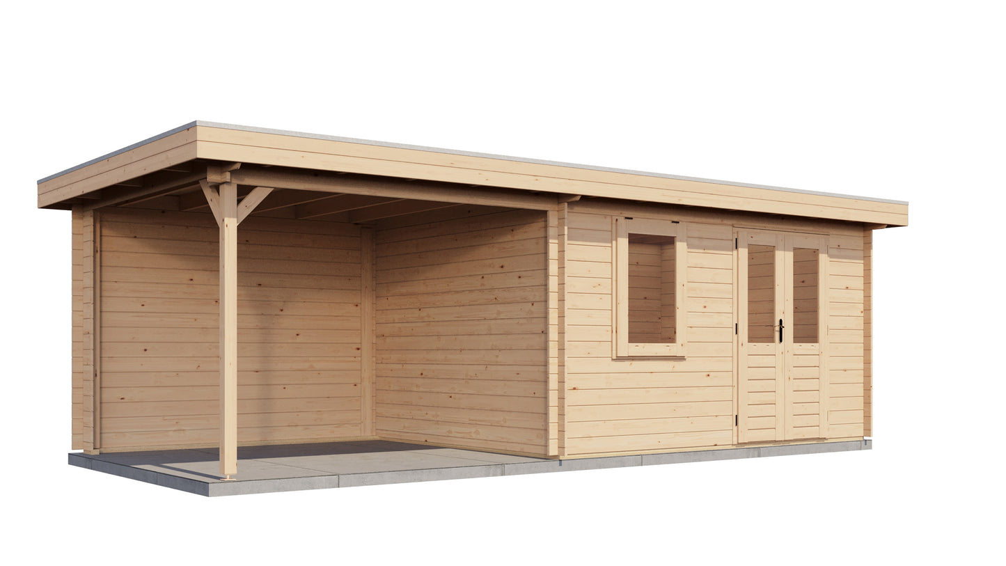 Lugarde Select Log Cabin with veranda Firth of Forth 400x300cm + 300cm - Untreated