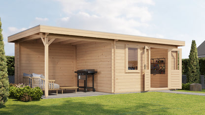 Lugarde Select Log Cabin with veranda Firth of Forth 400x300cm + 300cm - Untreated