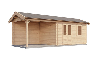 Lugarde Select Log Cabin with veranda Wye 400x300cm + 300cm - Untreated