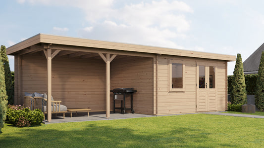 Lugarde Select Log Cabin with veranda Surrey 400x300cm + 400cm - Untreated