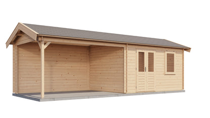 Lugarde Select Log Cabin with veranda Trent 400x300cm + 400cm - Untreated