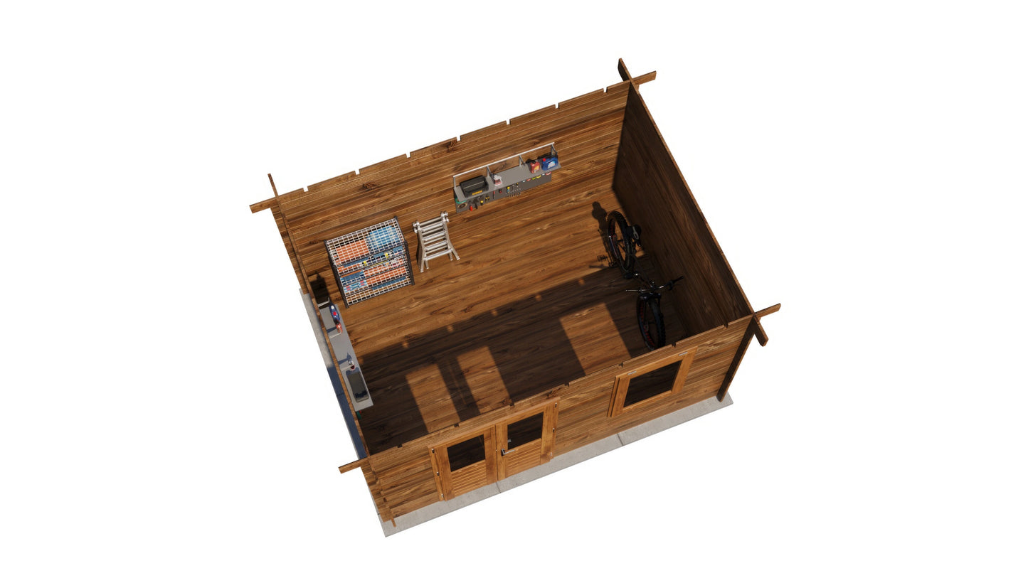 Lugarde Select Log Cabin Humber 400x300cm - Pressure treated Brown