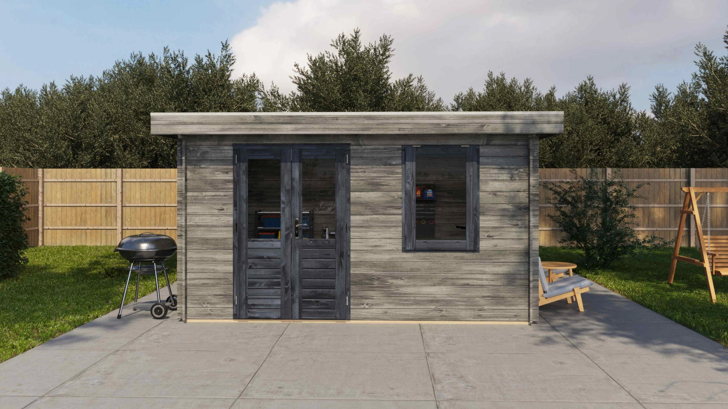 Lugarde Select Log Cabin Humber 400x300cm - Pressure treated Grey