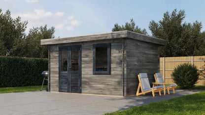 Lugarde Select Log Cabin Humber 400x300cm - Pressure treated Grey