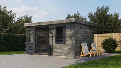 Lugarde Select Log Cabin Humber 400x300cm - Pressure treated Grey