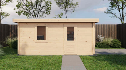 Lugarde Select Log Cabin Anglesey with garage door 350x500cm - Untreated
