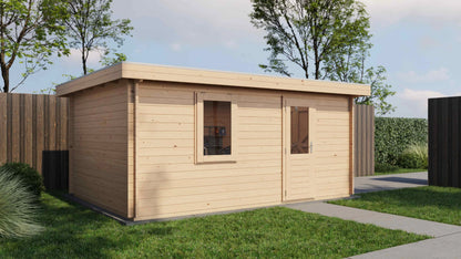 Lugarde Select Log Cabin Anglesey with garage door 350x500cm - Untreated